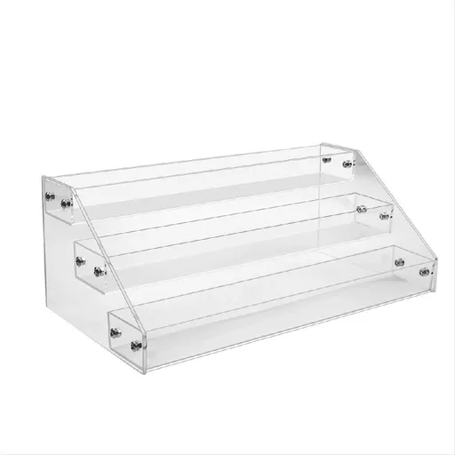 3 Tier Clear Acrylic CD Holder Cascading Storage Rack