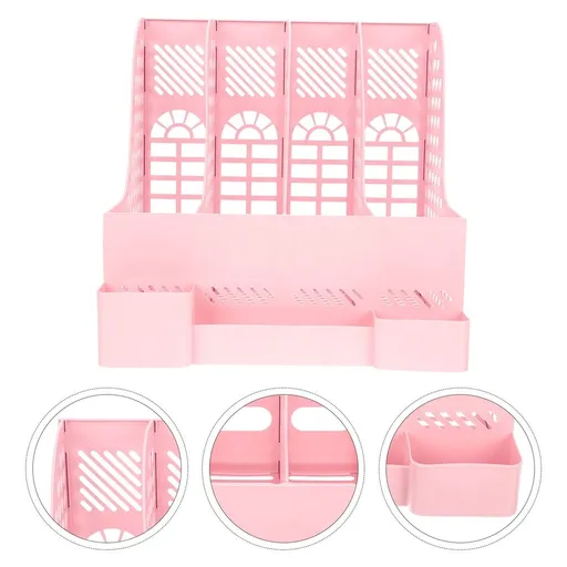 Plastic File Holder Organizer for Office and Student Use, Desktop Document Organizer and Magazine Storage Rack