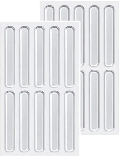 Silicone Bumper Caps - Pack of 20 - Self-Adhesive Buffers - Door Stoppers - Door Buffer - Transparent Bumper Caps - Shock Absorbers - Wall Protection - For Furniture, Doors, Drawers & Glass Tables - 63*10*2 mm