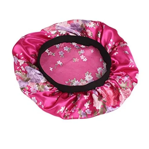 1Pcs Hair Satin Bonnet For Sleeping Shower Cap Silk Bonnet Bonnet Femme Women Night Sleep Cap Head Cover Wide Elastic Band