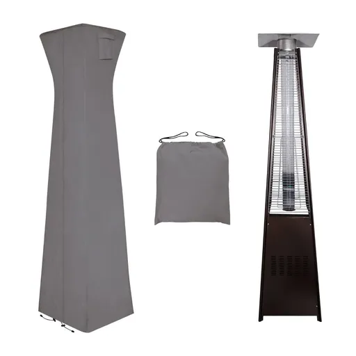 Easy-Going Pyramid Torch Patio Heater Cover, 90"H x 21.2"L x 21.2"W, Waterproof Outdoor Heater Cover with Zipper and Storage Bag, Dustproof, UV-Resisant, Wind-Resistant - Gray - Size 90"H x 21.2"L x 21.2"W