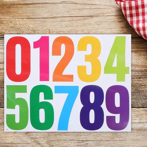 Multicolor Self-Adhesive Plastic Number Stickers for Easy Organization and Clear Visibility