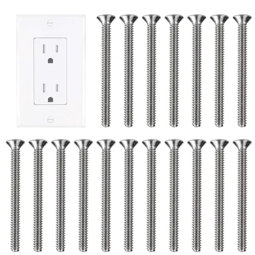Extra Long Outlet Screws 6-32 x 1-1/2 Inches Electrical Outlet Screws 304 Stainless Machine Screws - 30 Pack