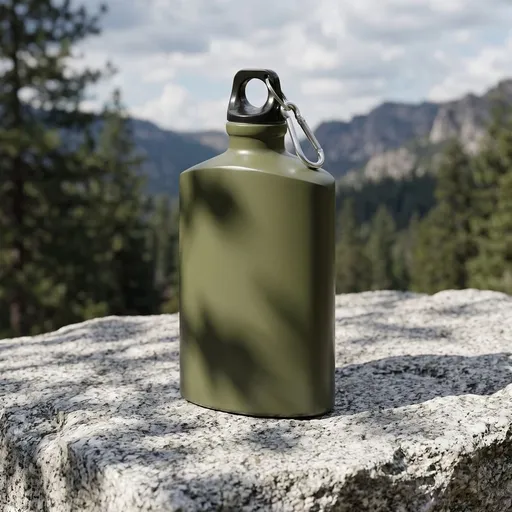 500ml Aluminum Flat Canteen Water Bottle for Hiking Camping Travel Outdoor Backpacking