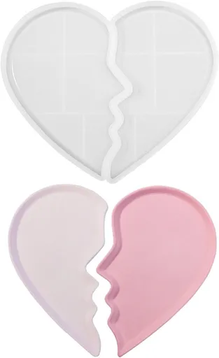 Heart Jewelry Tray Silicone Mold, Epoxy Resin Casting Mold for Jewelry Storage