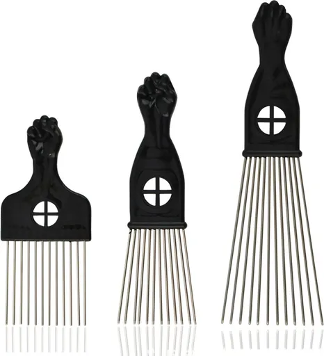Comb - Afro Comb - Hairdresser's Comb - Styling Tool - Afro Comb - Afro Pick - Styling Afro Comb - 3 Sizes - 3 Types - Professional - Accessory - Men and Women - Black