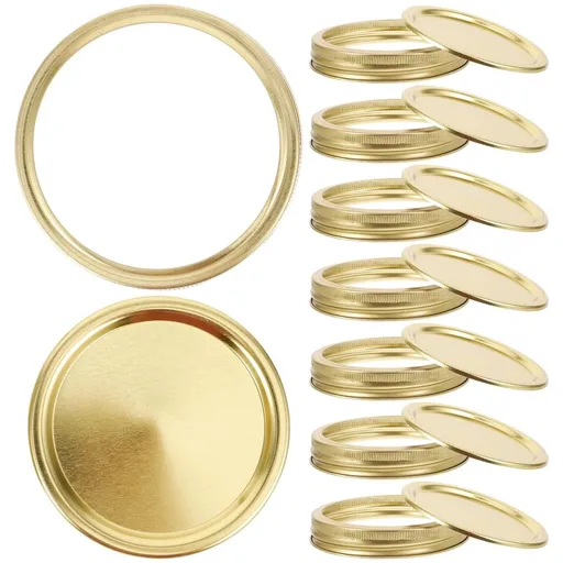Golden Stainless Steel Mason Jar Lids, Tight Seal for Canning Jars