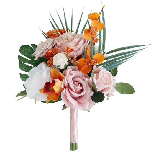 Wedding Bridal Bouquets, Artificial Bridal Bouquet, Romantic Bridal Holding Flowers, Handmade Wedding Bouquet Fake Flowers