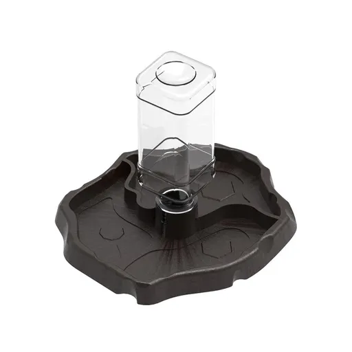 2in1 Reptile Pet Drinker Feeder Water and Food Bowl for Lizard Snake Tortoise - Coffee