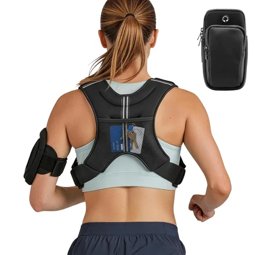 Weighted Vest, 16 lbs Weight Vest with Reflective Stripe, Adjustable Buckle Body Weight Vest for Men Women, Workout Equipment for Strength Training, Running, Jogging, Fitness, and Weight Loss