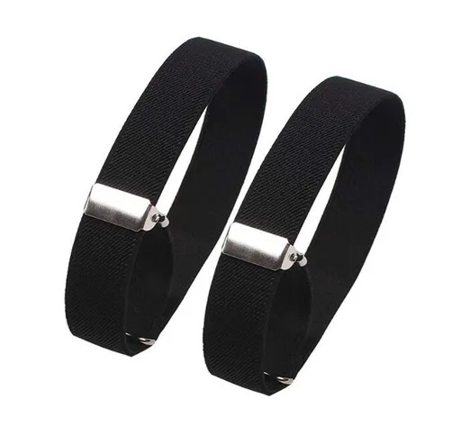 2 Pieces Adjustable Sleeve Garters for Shirts and Costumes, Elastic Armbands for Bartenders, Waiters, Weddings and 1920s Dress, Black