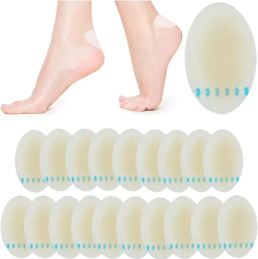 Pack of 20 invisible hydrocolloid gel blister plasters for fingers, toes, heels and skin (size: 37 x 55 mm)