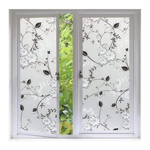Frosted window film self-adhesive privacy UV protection decorative plastic for glass, 17.7 x 78.7 inches