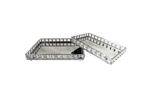 Katie Tray - Rectangle - Set of 2 - Silver