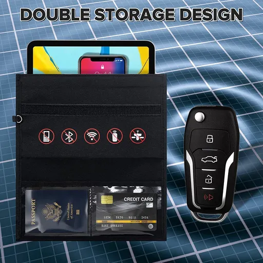 RFID Signal Blocking Bag, GPS Cell Phone Signal Car Key Wallet Shielding Pouch Privacy Protective Case