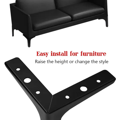 4pcs 6 Inch Furniture Legs, Modern Style Furniture Sofa Legs Metal Matte Black Triangle Feet for Table Cupboard Sofa Couch Chair