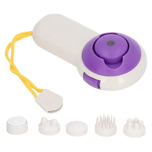 5 in 1 Handheld Massager Battery Powered Wear Resistant Ergonomic ABS Massager with 5 Massage Heads for Whole Body