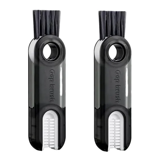 1/2pcs 3-in-1 U Shaped Bottle Thermos Cup Cleaning Brush with Rotating Heads - 2pcs-Grey