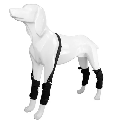 L Size Adjustable Dog Knee Brace set - Include front and hind legs Soft Neoprene Leg Support Sleeve with Elastic Straps, Anti-Lick Recovery Aid for Pets