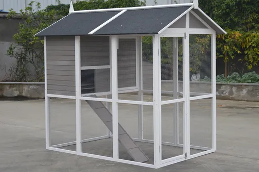YES4PETS Grey XL Chicken Coop Rabbit Guinea Pig Hutch Ferret Hen Cat Bird House