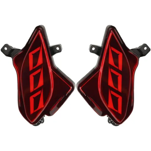 Red Rear Bumper Reflector Light, Brake Light, Position Light and Sequential Turn Signal Compatible with Highlander 2020 to 2023