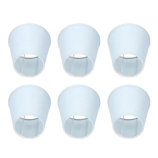 6pcs Sky Blue Cloth Lampshade Wall Lamp Cover Shades Modern Simple Decoration for E14 Screw Chandelier