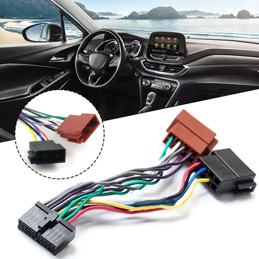 1 Piece Car Radio 20‑Pin ISO Split Female Wiring Harness, CD Audio Connector Cable, Aftermarket Stereo Replacement Part