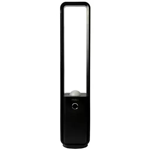 Black Bladeless Fan with Air Purifier, Oscillating, LED Display, Remote Control, 12 Speeds, 3 Modes