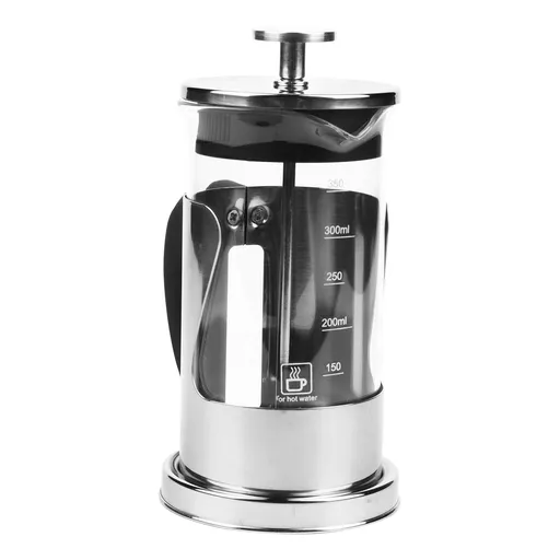 350ML 304 Stainless Steel & Glass Heat Resistant French Press Coffee & Tea Makers Pot