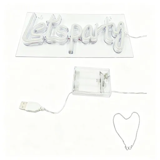 Neon Sign Sign, USB & Battery Operated Lets Party LED Light for Birthday Wedding Friend Party Backdrop Gift, (Warm White)