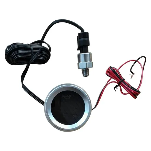 52mm Oil Pressure Gauge with Warning Alarm 1/8 NPT Sensor Oil Pressure Meter for Car Boat