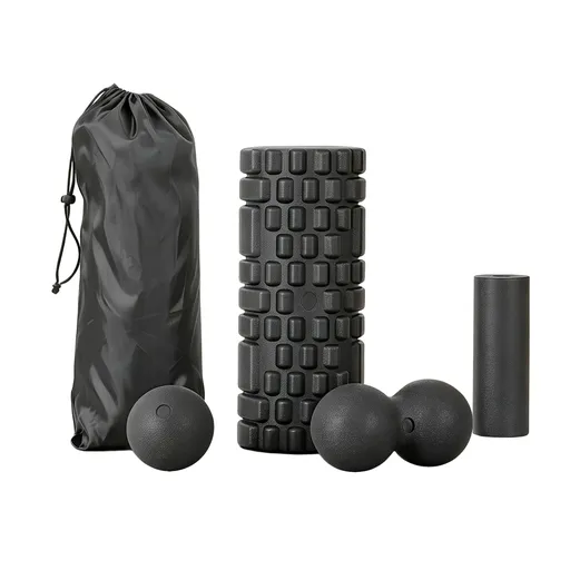 Everfit Foam Roller Set 4 in 1 Grid High Density Massager for Deep Tissue Trigger Point Myofascial Release Back Pain Muscle Recovery Gym Home Fitness Equipment with Storage Bag Supports 150kg