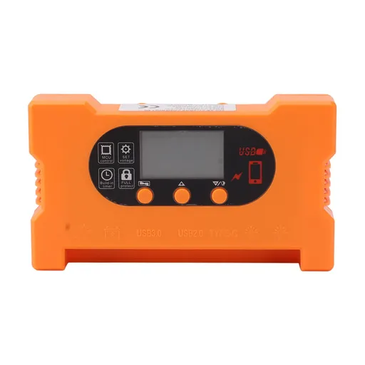 Solar Charge Controller 12V 24V Dual USB Type C Fast Charging Solar Panel Battery Regulator with LCD Display 30A
