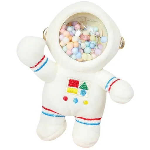 White Plush Astronaut Keychain Soft Toy for Backpack, Car, Purse, and Bag Charm Accessories