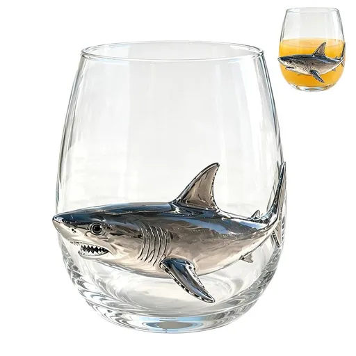 Handcrafted Marine Animal Glass Cup 350ml Unique Sea Creature Glass for Bar Home - Style 3