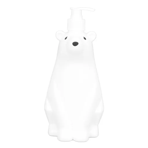Shampoo Dispenser White Bear Style Pump Type Durable PP PE Widely Used Shower Bottles for Bathroom Washroom Toilet L(9.2x11.6in)