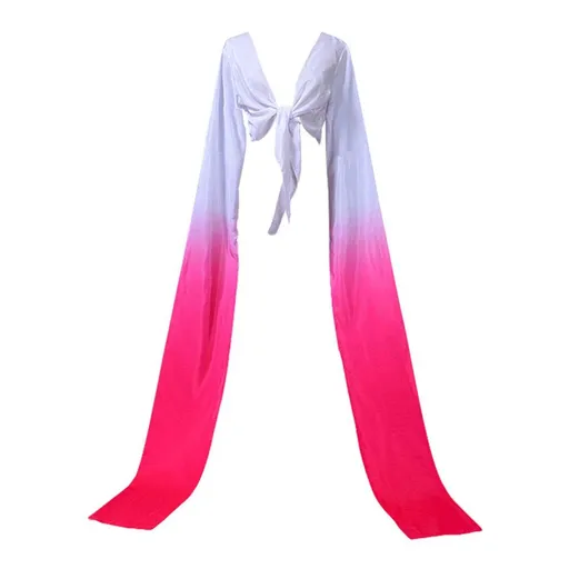 Dance Long Chiffon Sleeves - Peking Opera Stunts Dancing Practice Long Flowing Inner Sleeves（Rose Red Gradient L）
