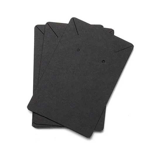 40pcs Jewellery Display Cards Necklace Earring Holder Kraft Paper 6x9cm - Black