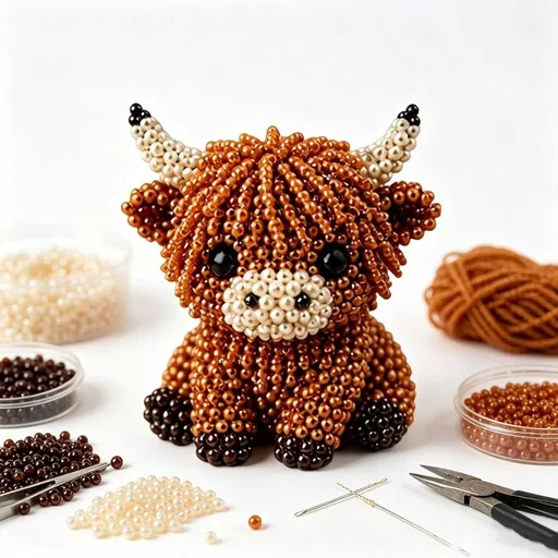 Animal Beading DIY Kit, Cute Wildlife Craft Set with Colorful Beads, Beginner-Friendly Art Supplies for Adults and Teens, C