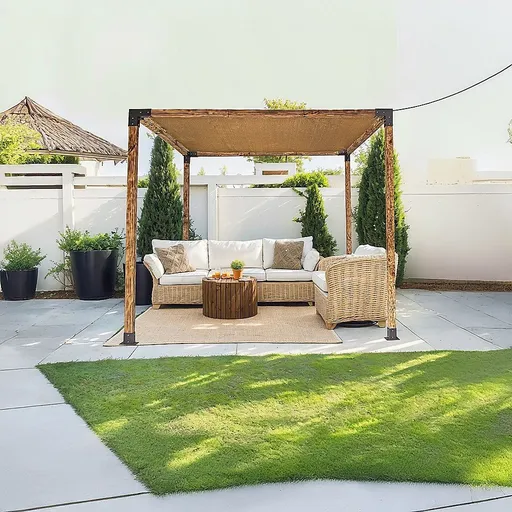 DIY Pergola Kit – Single with Coffee Screen Set with Brackets