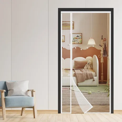 Reversible Left or Right Side Opening Magnetic Screen Door,Narrow Durable Door Curtain Hands Free for Patio,Fits Door Size80*190cm