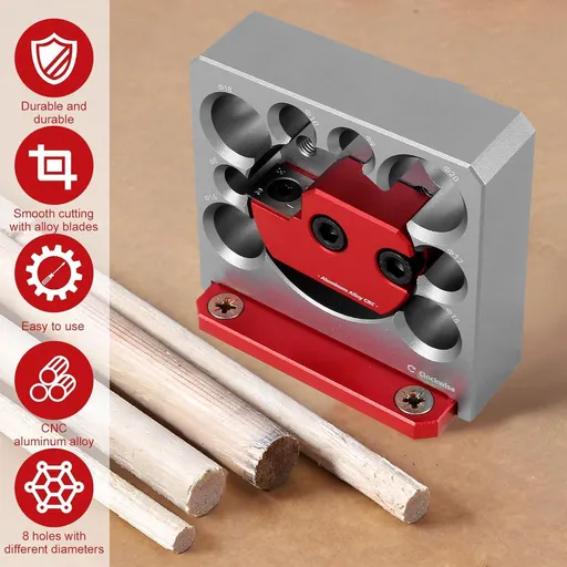 Dowel Maker Jig Kit, Metric 8mm to 20mm Adjustable Dowel Maker with Carbide Blade, Electric Drill Milling Dowel Cutter Round Rod