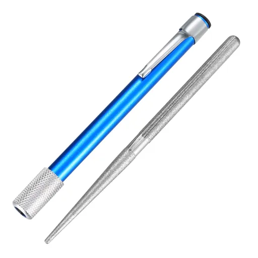 Serrated Knife Sharpener, Pocket Knife Sharpener with Retractable Diamond Sharpening Rod, Knife Sharpening Steel Rod Tool
