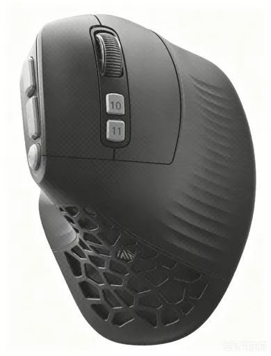 Solakaka E9PRO Tri‑Mode Vertical Ergonomic MMO Gaming Mouse, 10 Programmable Side Buttons, RGB Backlit Rechargeable Wireless Mouse,Black-Gray