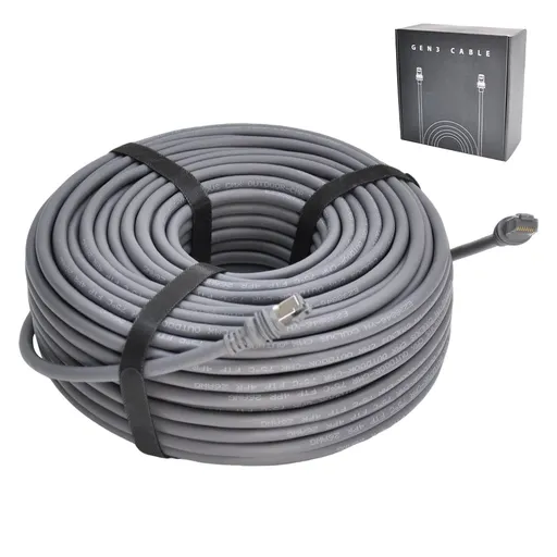 46M/150FT Replacement Gen 3 Cable 26AWG for Starlink Rectangular Satellite V3 Waterproof Weatherproof High Speed Supports Bandwidths up to 1200Mbps Gray