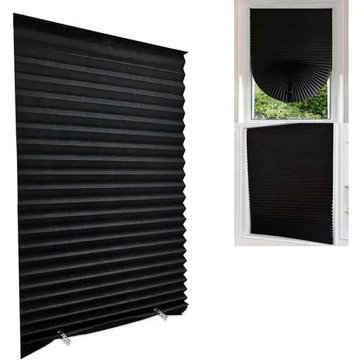Cordless Pleated Window Shades, No Drill Light Filtering Temporary Blinds, Easy Cut To Size For Bedroom Living Room