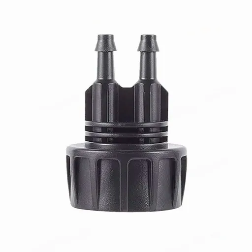 1 Piece Drip Irrigation Hose Adapter, Quarter Inch Tubing to Three Quarter Inch FHT Garden Faucet Connector, Black, 1.85 x 1.33 in