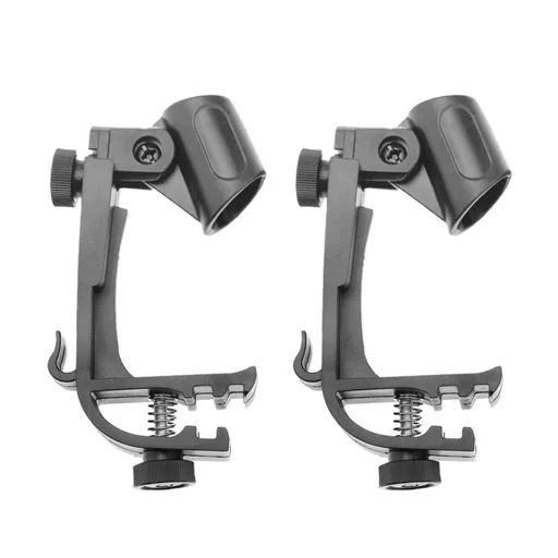 Drum Microphone Clip Adjustable Mount Clamp 22mm Caliber Pack of 2