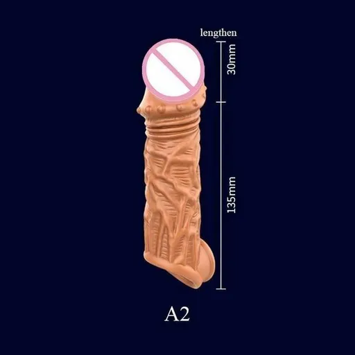 House Of Dasein Reusable Penis Sleeve Cock Extender Enlarger Hollow Dildo Vibrator - A2