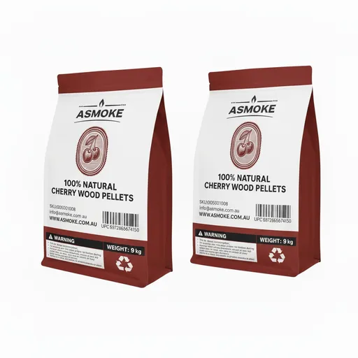 ASMOKE 100% Natural Cherry Wood BBQ Smoker Pellets (9kg / 20lbs) x2